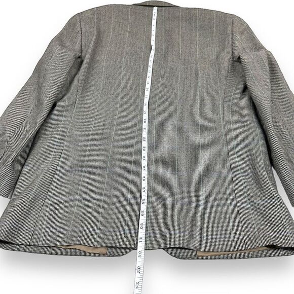 CHAPS Sports Coat Mens 40R Brown Windowpane‎ Lambswool Blazer - Picture 11 of 12